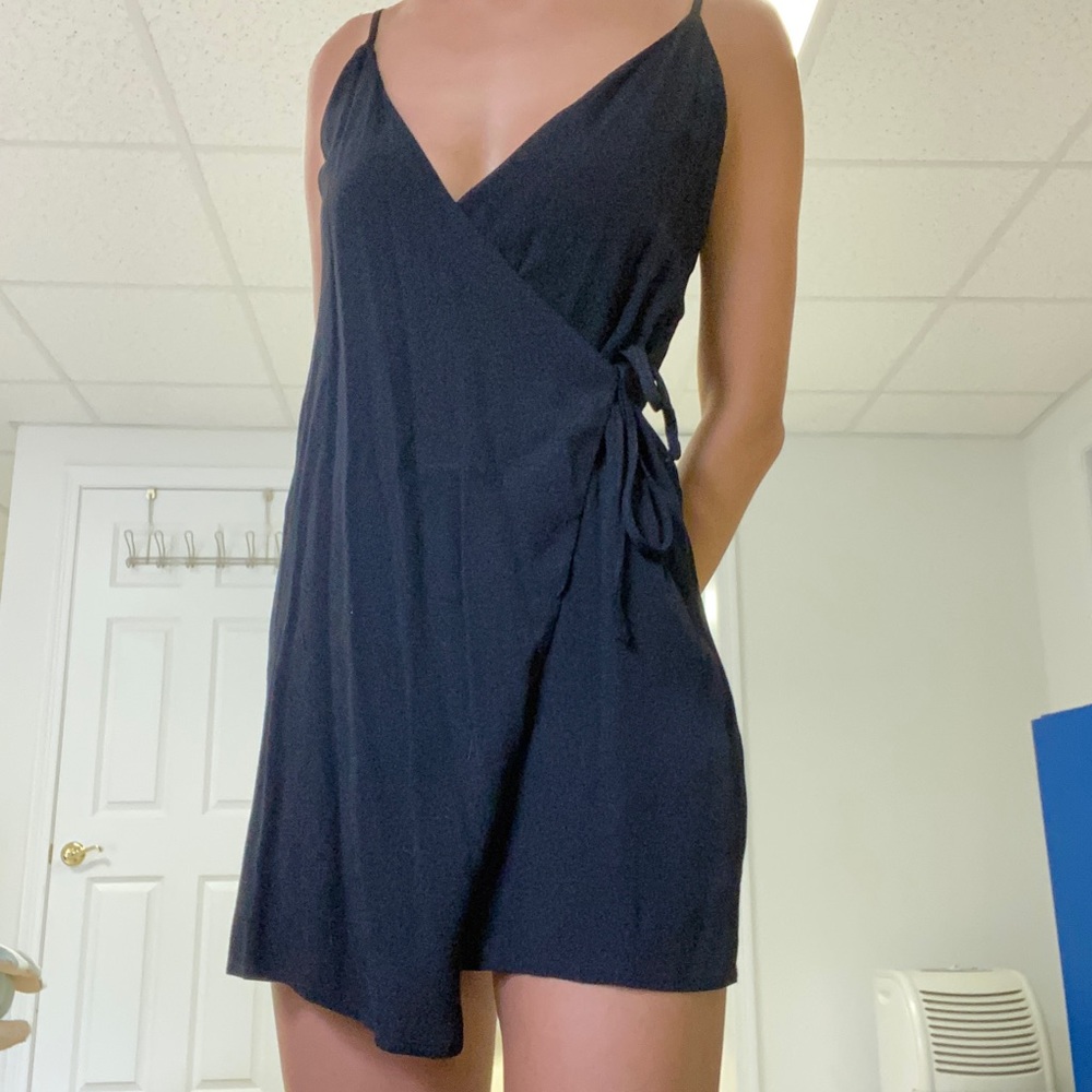 Tobi Black Wrap Dress